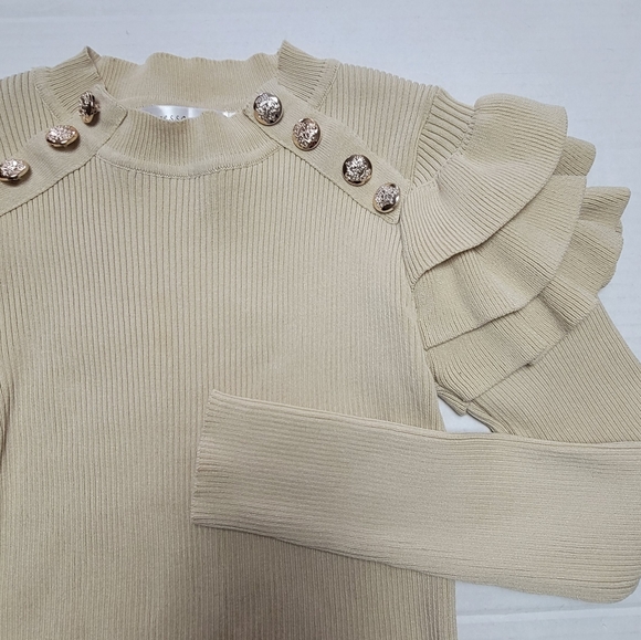Ruffle Button Sweater - Picture 4 of 14